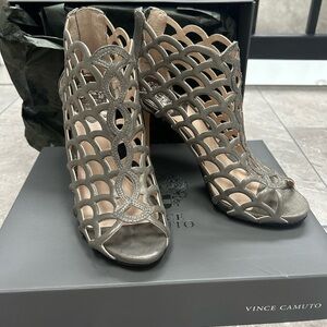 Vince Camuto Metallic Cutout Heels